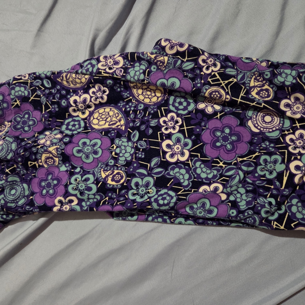 Floral Patterned Purple and Blue Fabric